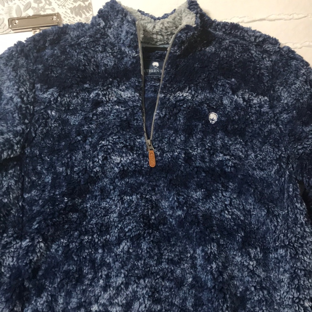 SOUTHERN SHIRT FROSTY TIPPED SHERPA- BLUE